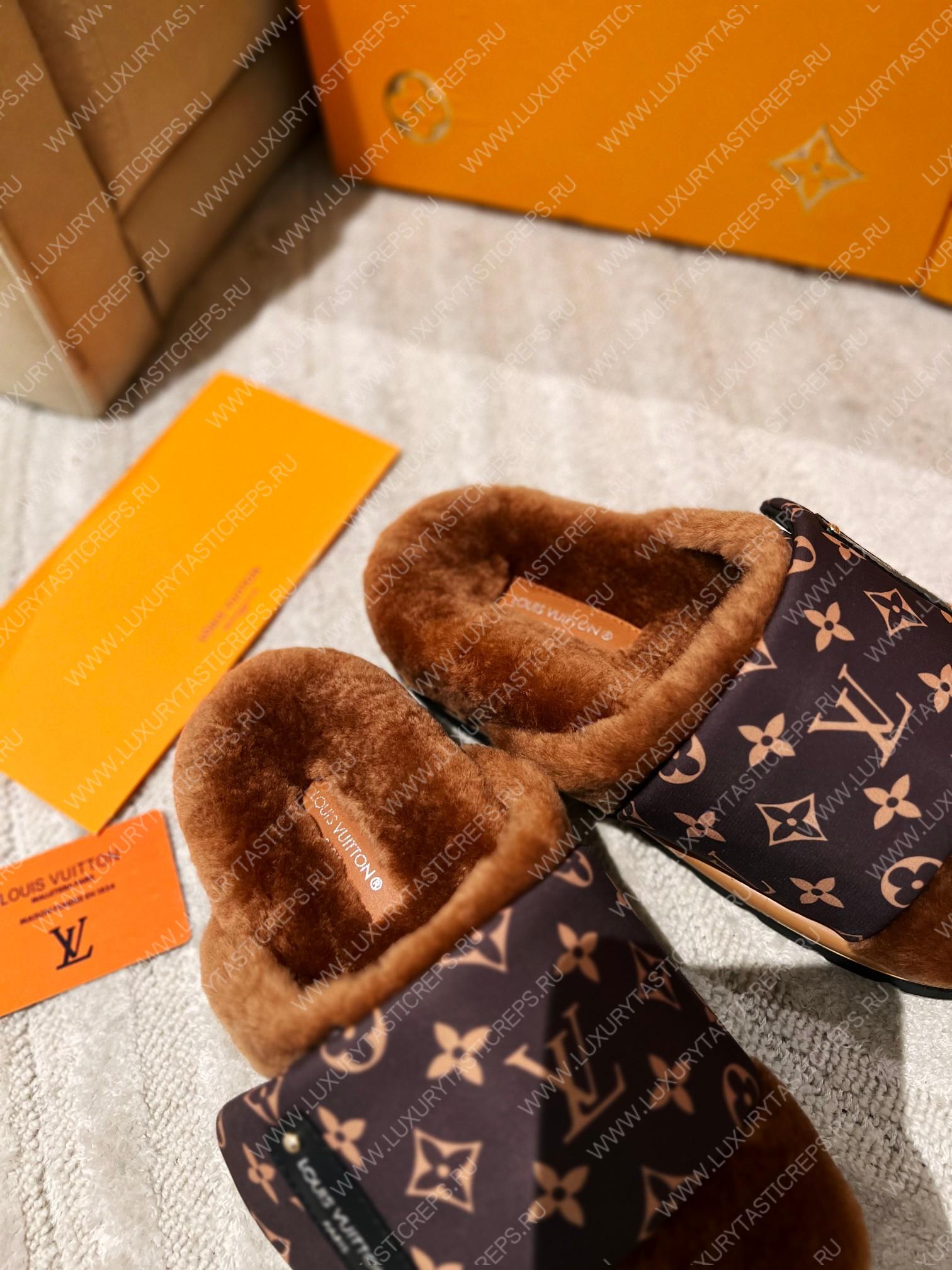 l**is V*t*n slipper pillow flat comfort mule brown 1aam3k