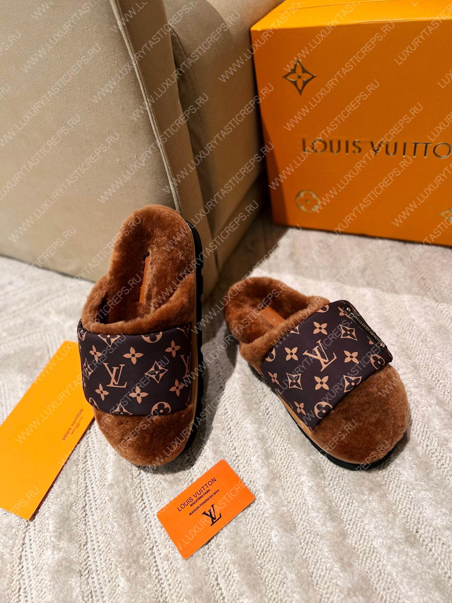 l**is V*t*n slipper pillow flat comfort mule brown 1aam3k