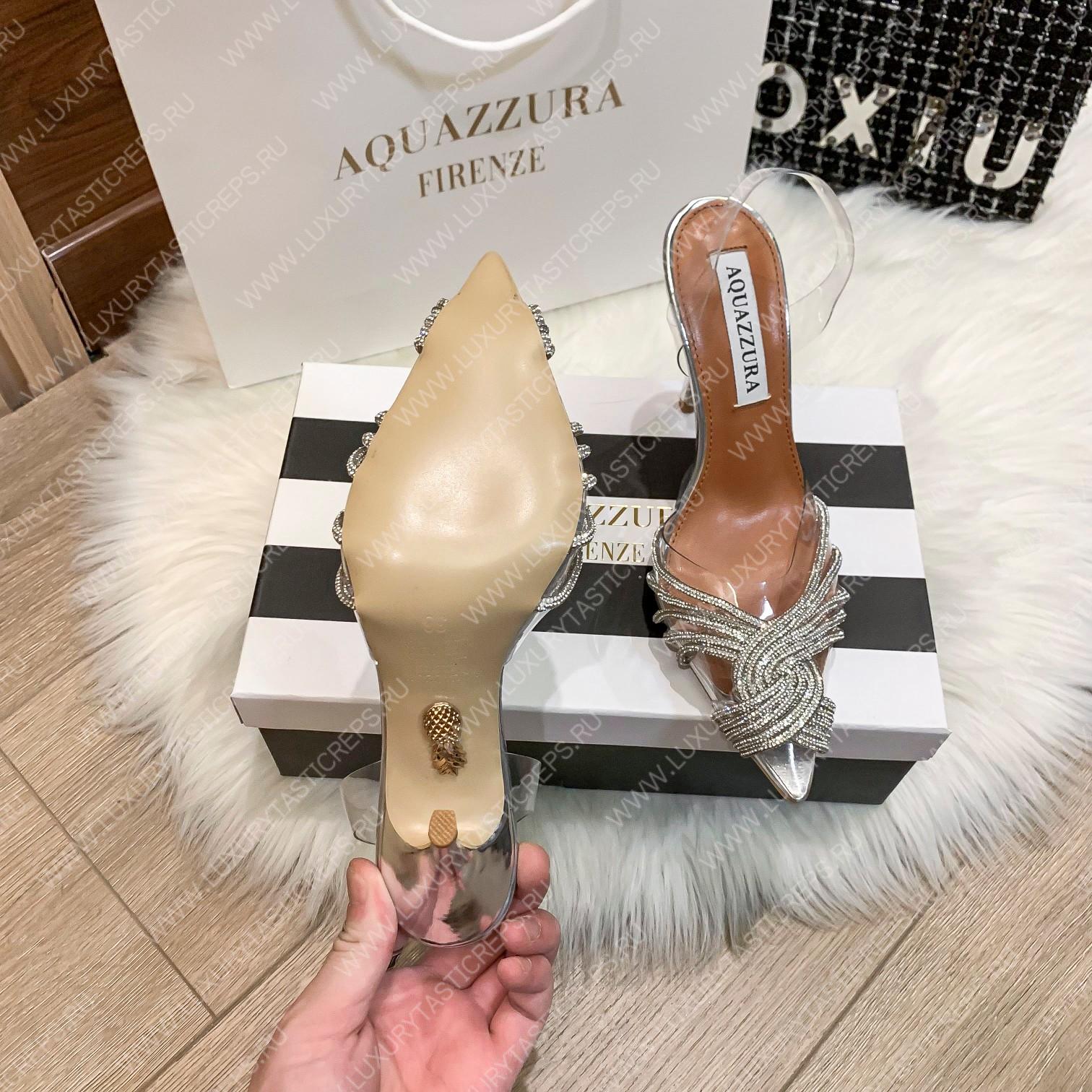 AQUAZZURA GATSBY SLING 105 SILVER GASHIGL0
