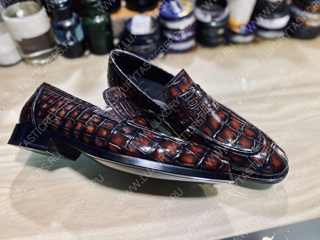 BERLUTI ALLIGATOR LEATHER LOAFER BURGUNDY S3289-E2