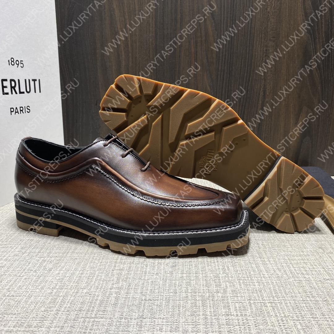 BERLUTI CLASSIC INFINI LEATHER DERBY TDN INTENSO
