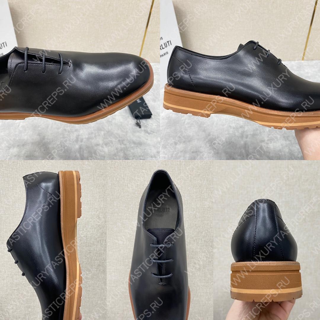 BERLUTI ALESSANDRO DEMESURE OXFORD BLACK S5581-V1
