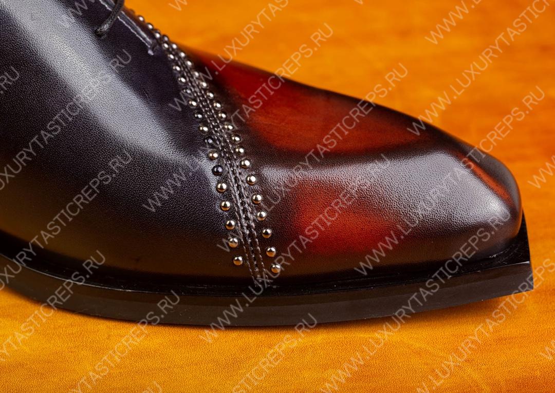 BERLUTI LEATHER OXFORDS BROWN/BLACK S5215-V3