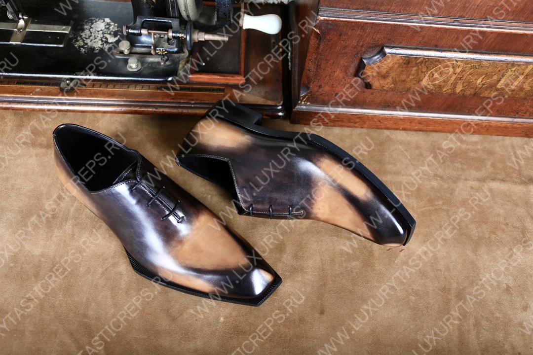 BERLUTI ALESSANDRO DEMSURE OXFORD BROWN AND BEIGE S1412-V1