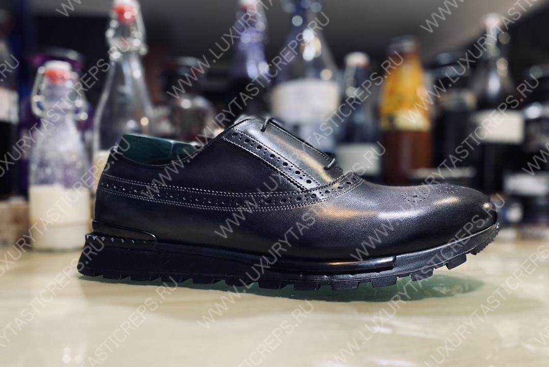 BERLUTI ALESSANDRO ALTO OXFORD BLACK GREY S5865-V2
