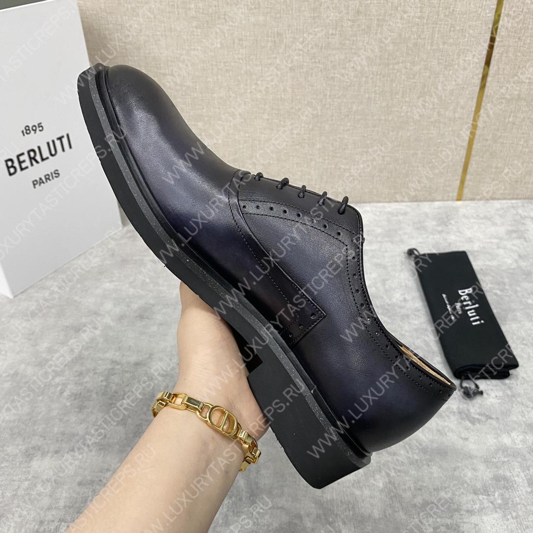 BERLUTI DEMESURE OXFORD BLACK GREY S5803-V1