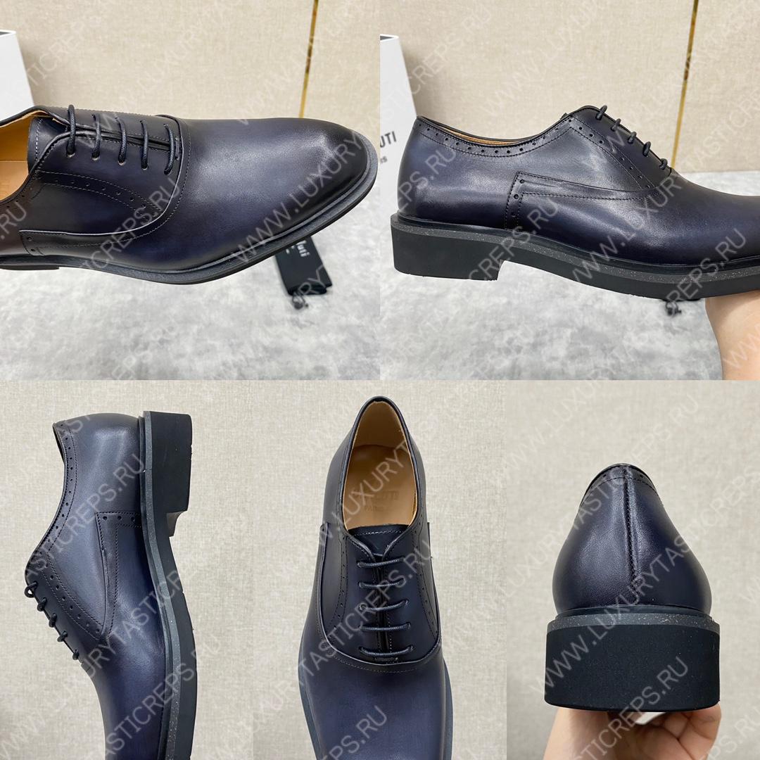 BERLUTI DEMESURE OXFORD BLACK GREY S5803-V1