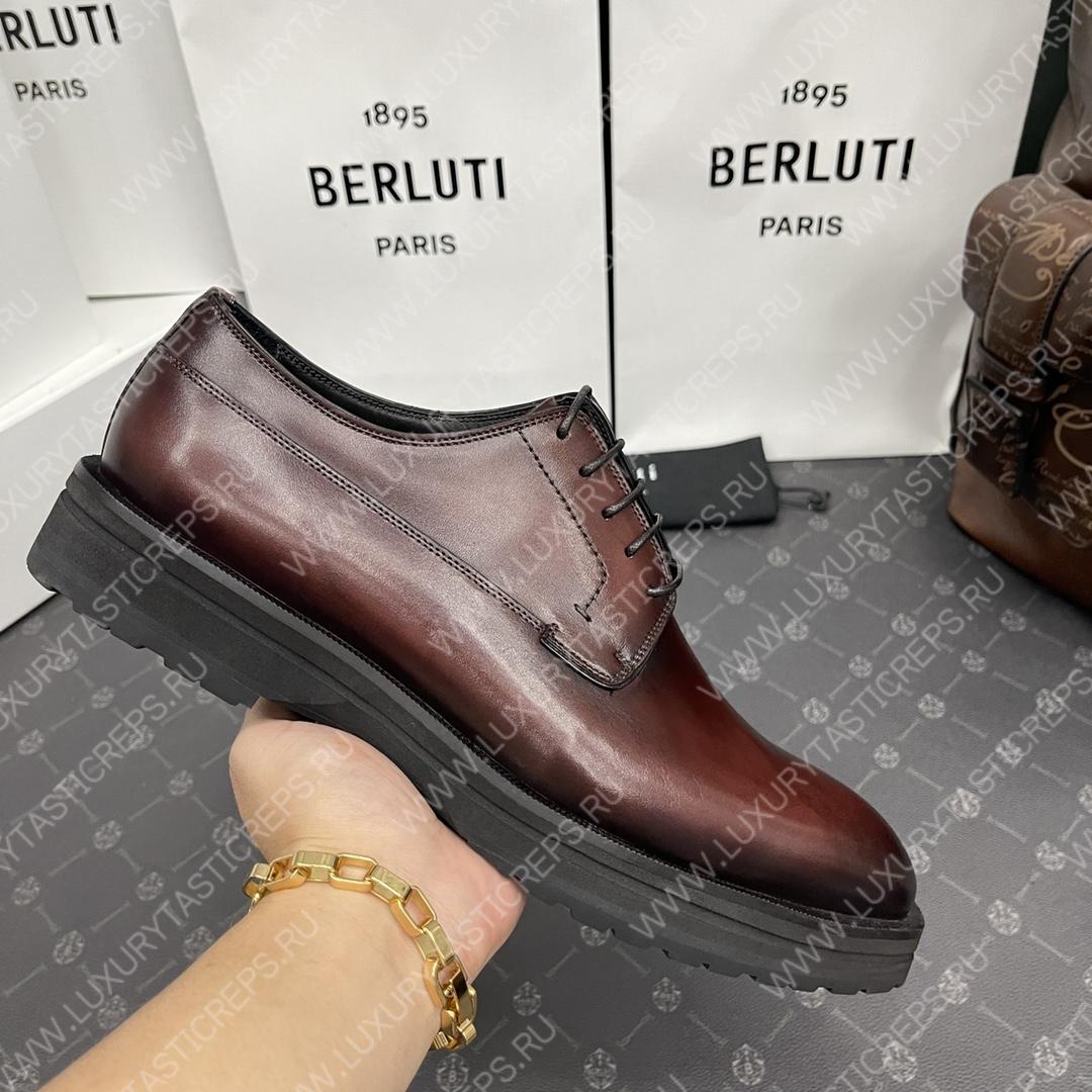 BERLUTI EQUILIBRE OXFORD DARK BROWN S5501-V1