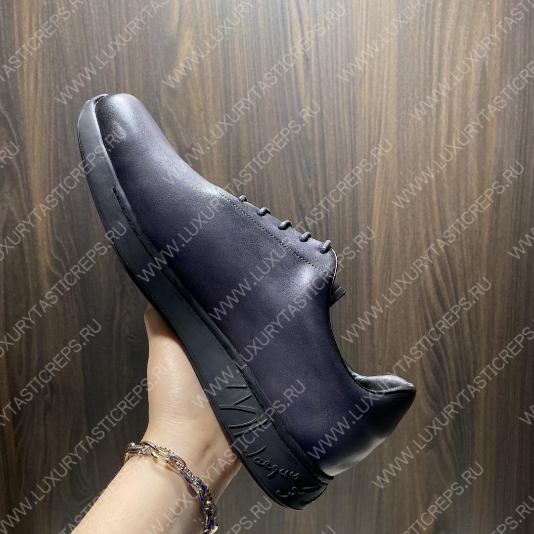 BERLUTI LEATHER SNEAKER NAVY BLUE S5738-D1
