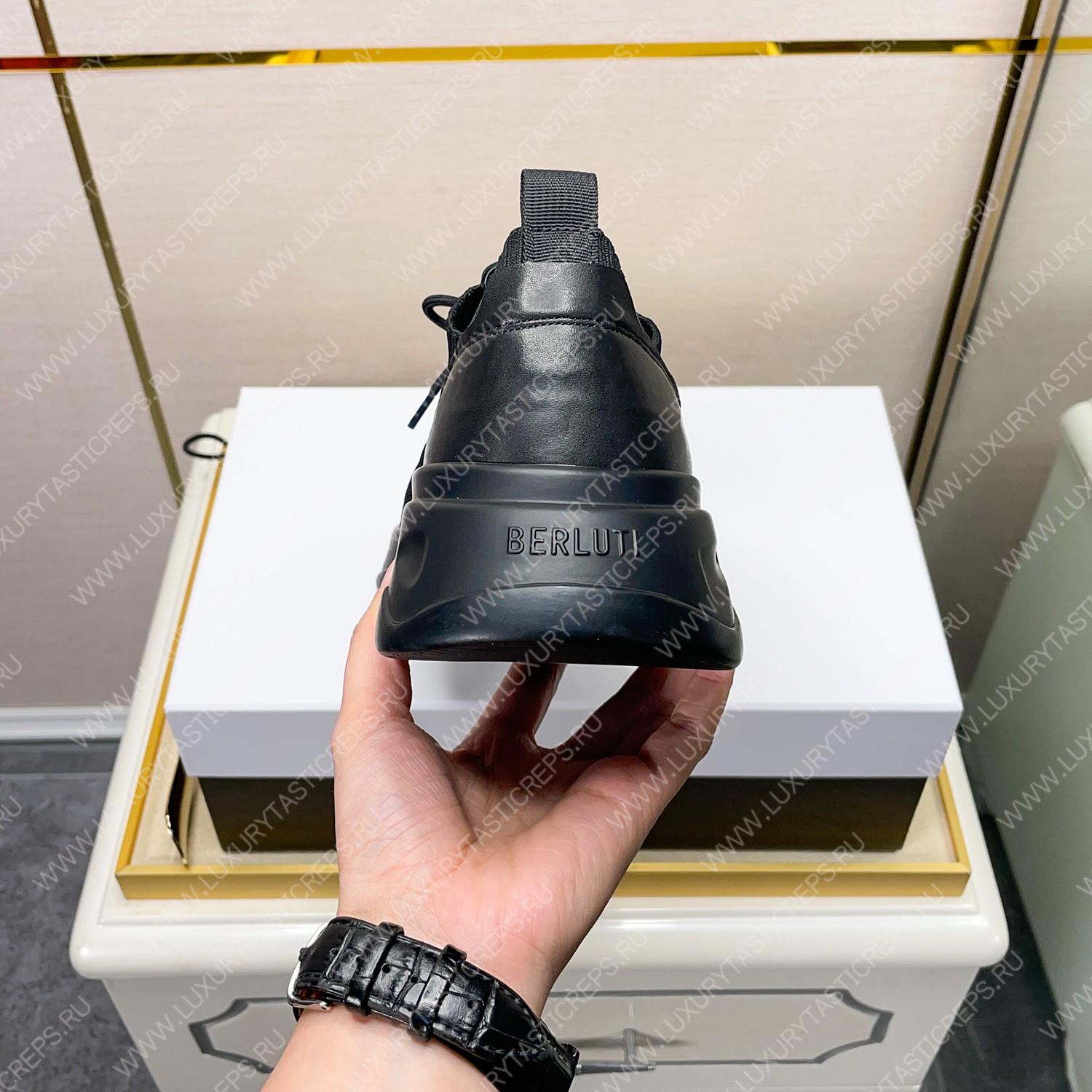 BERLUTI SHADOW KNIT SNEAKERS BLACK S4918