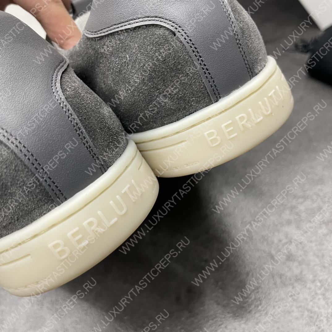 BERLUTI PLAYTIME SCRITTO SNEAKER DARK GREY S5830-BA8