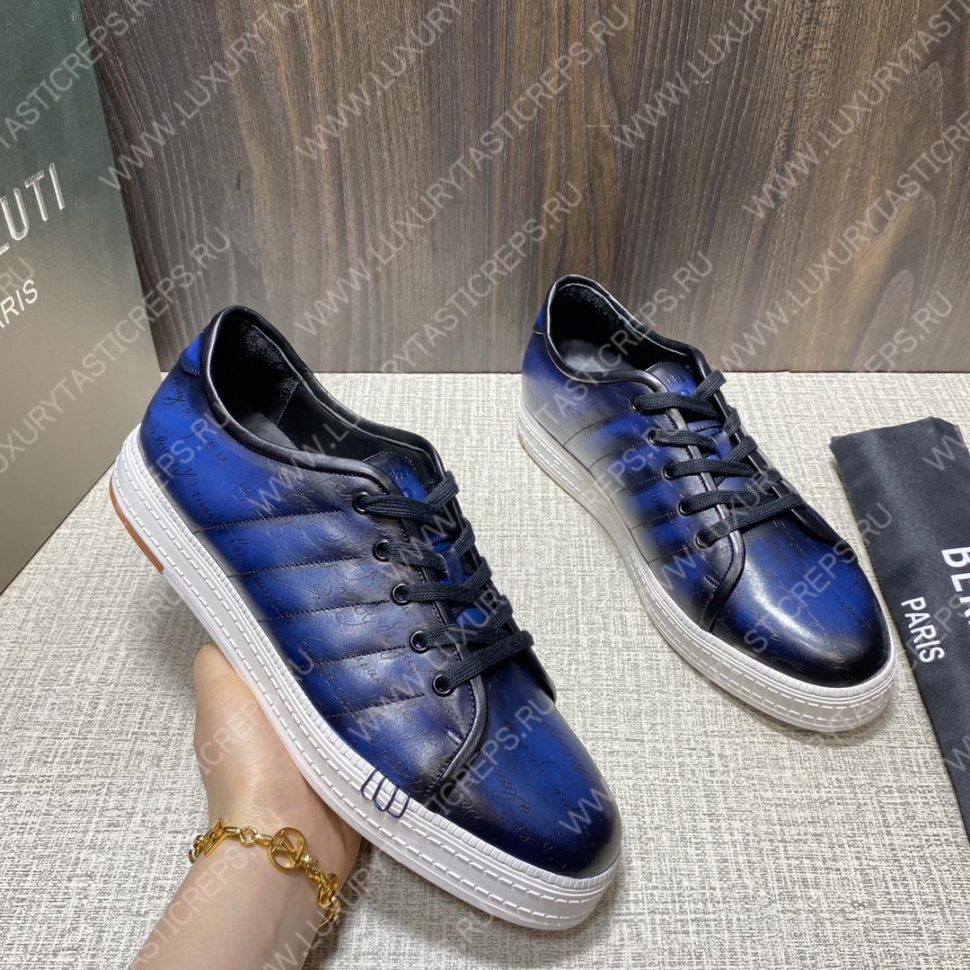 BERLUTI SCRITTO SNEAKER BLUE S3402-V1