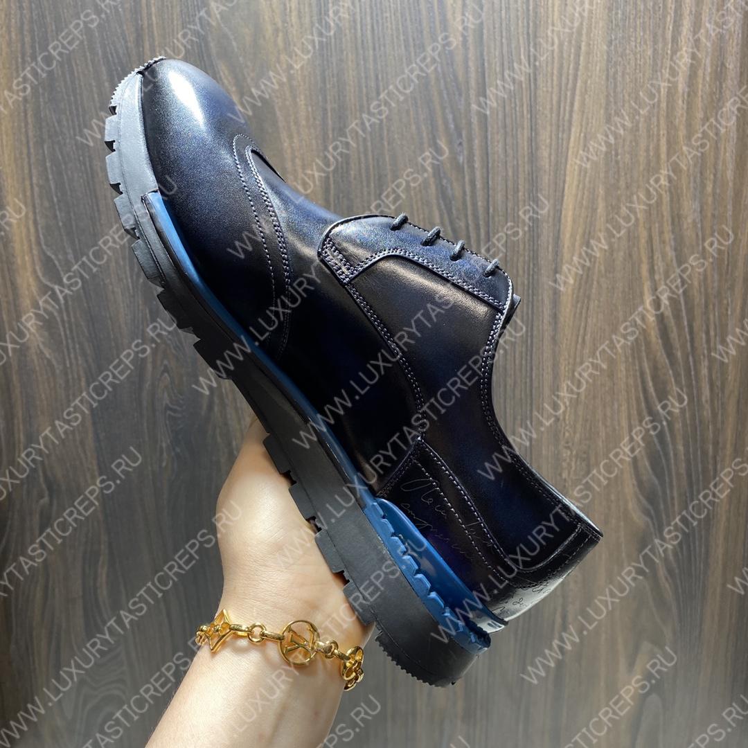 BERLUTI FAST TRACK SCRITTO SNEAKER BLUE S5541