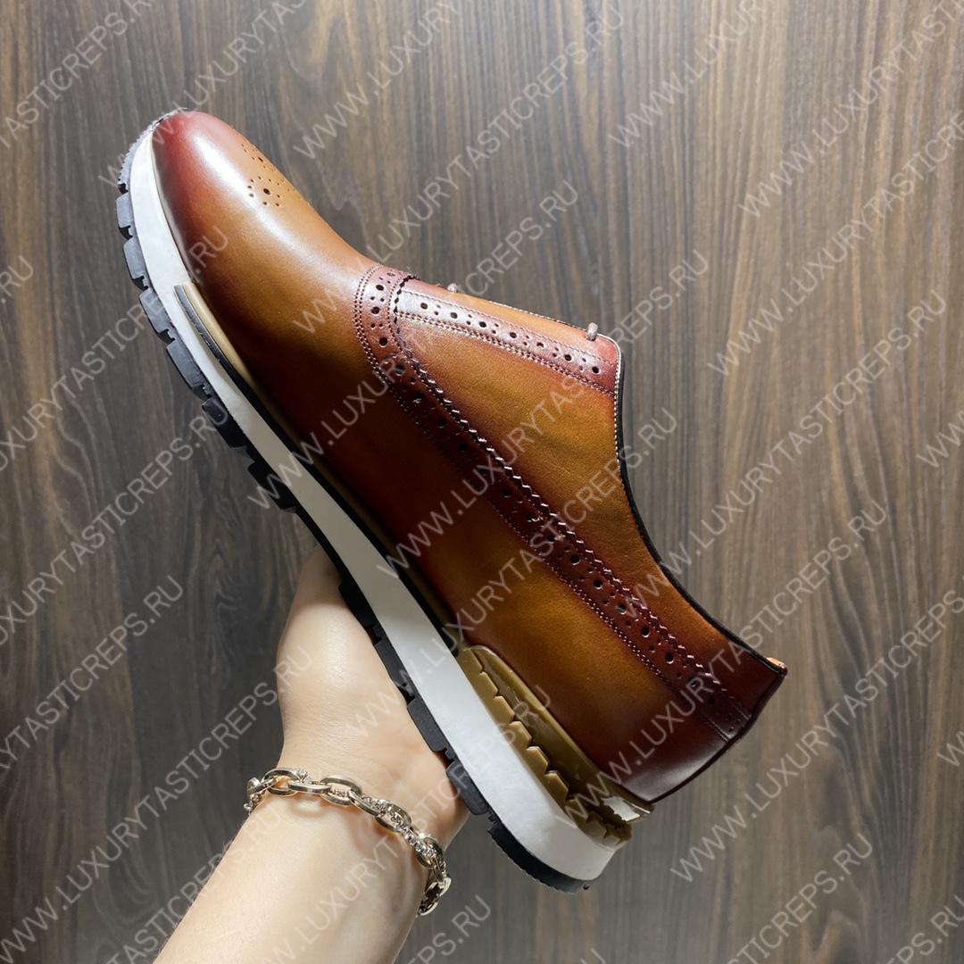 BERLUTI FAST TRACK SNEAKERS REDDISH BROWN S3873-V1
