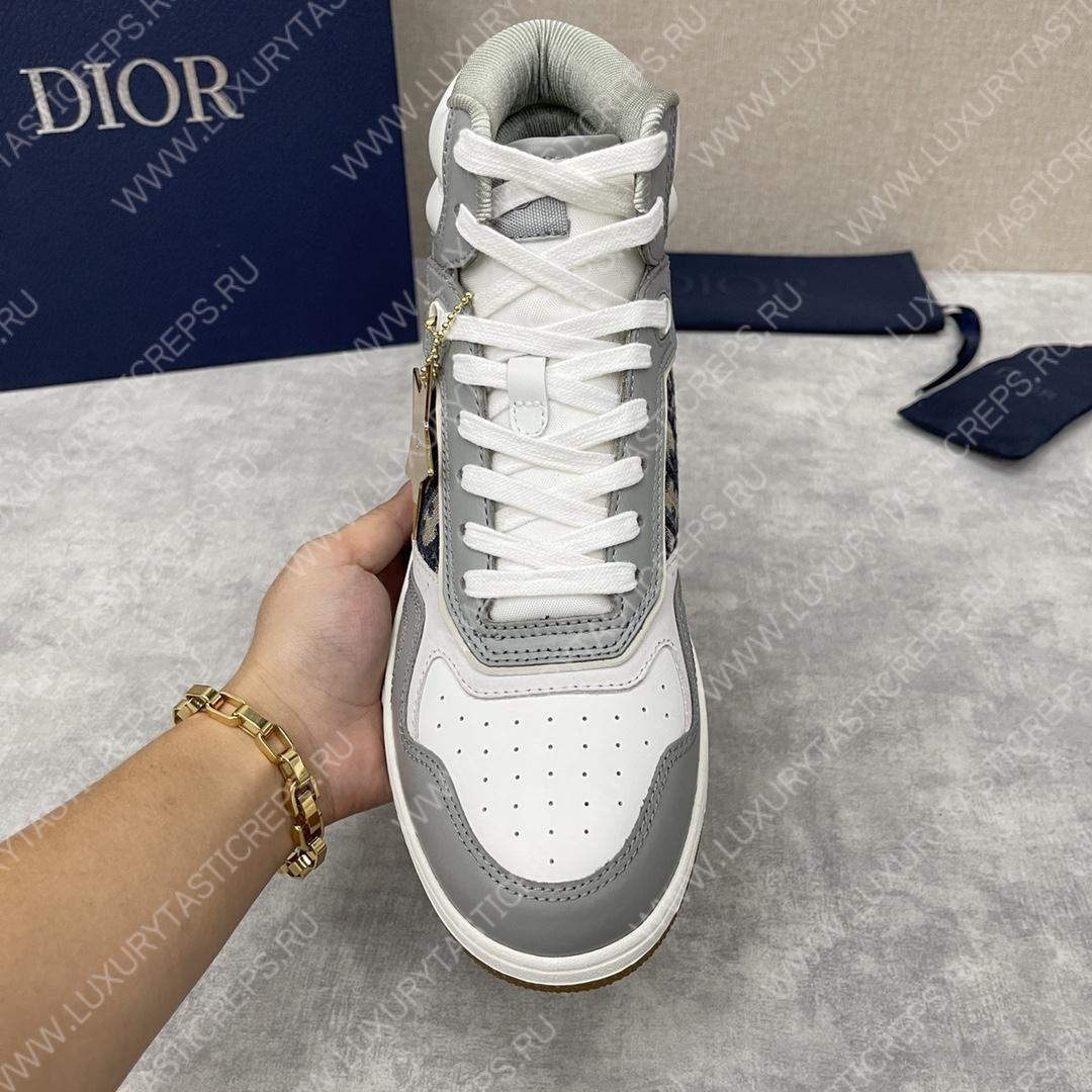 D*or b27 high-top sneaker grey and white am1vi327tcch