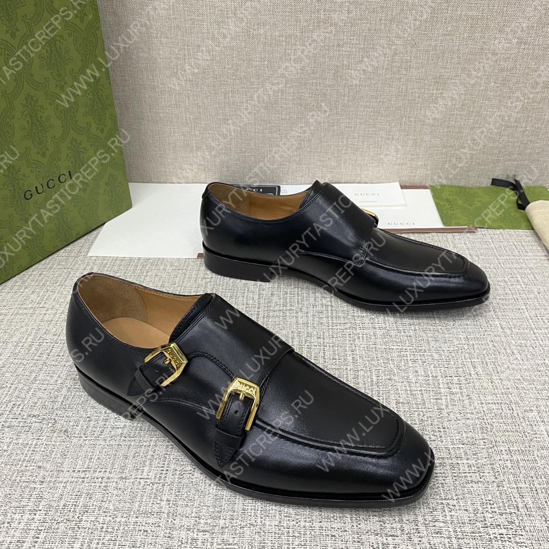 G*u*i signora double monk strap shoes black m60171