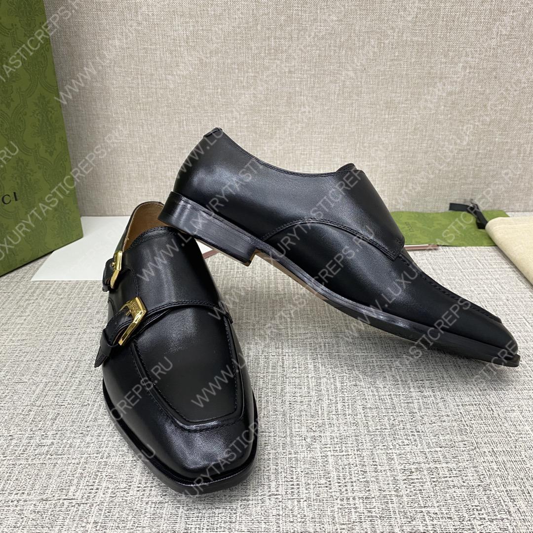 G*u*i signora double monk strap shoes black m60171