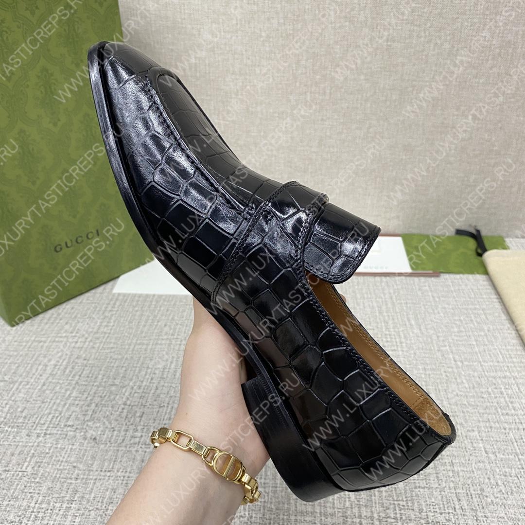 G*u*i signora monk croc strap shoes black m60173
