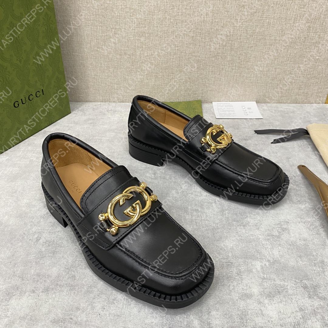 G*u*i loafer with interlocking-g black 701791