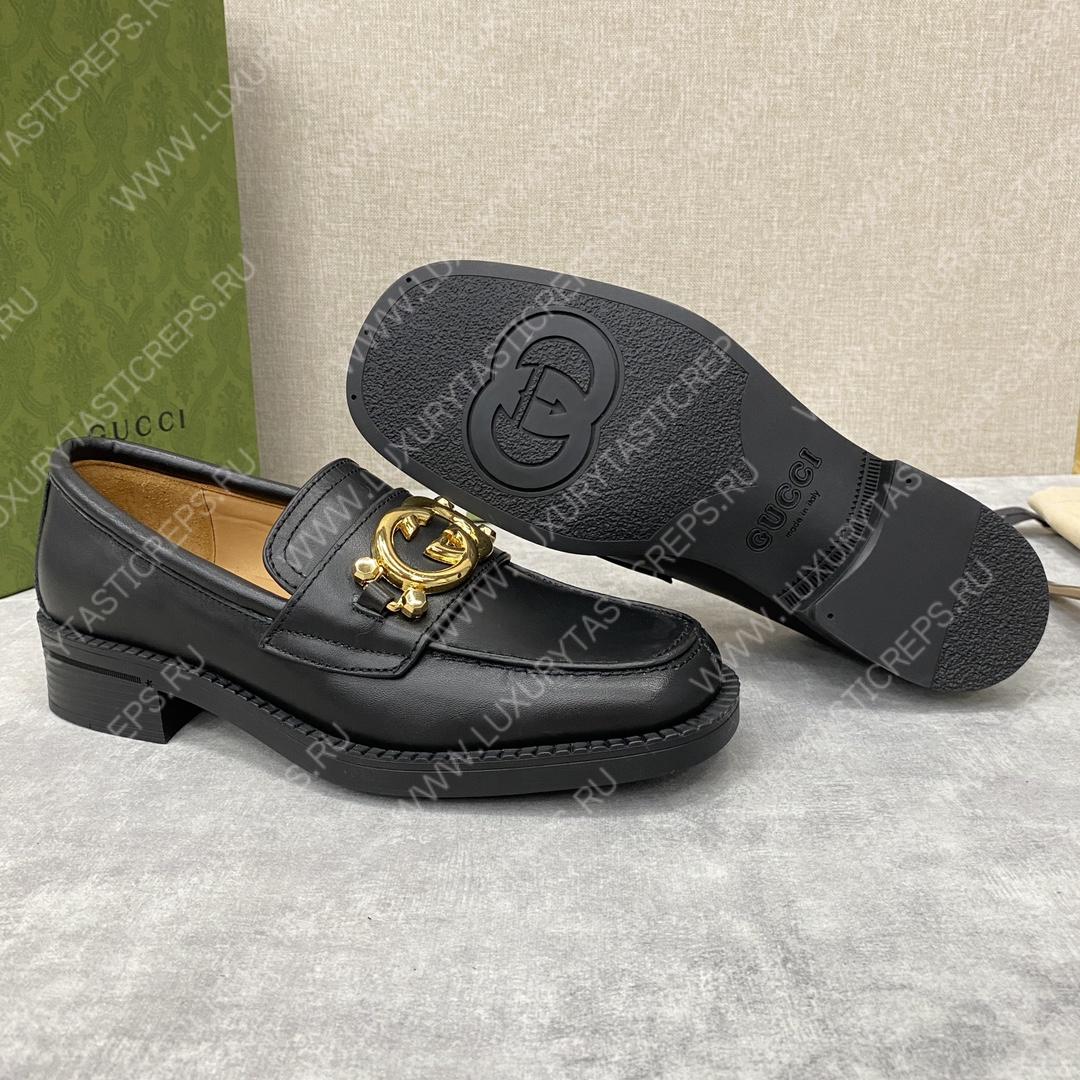 G*u*i loafer with interlocking-g black 701791