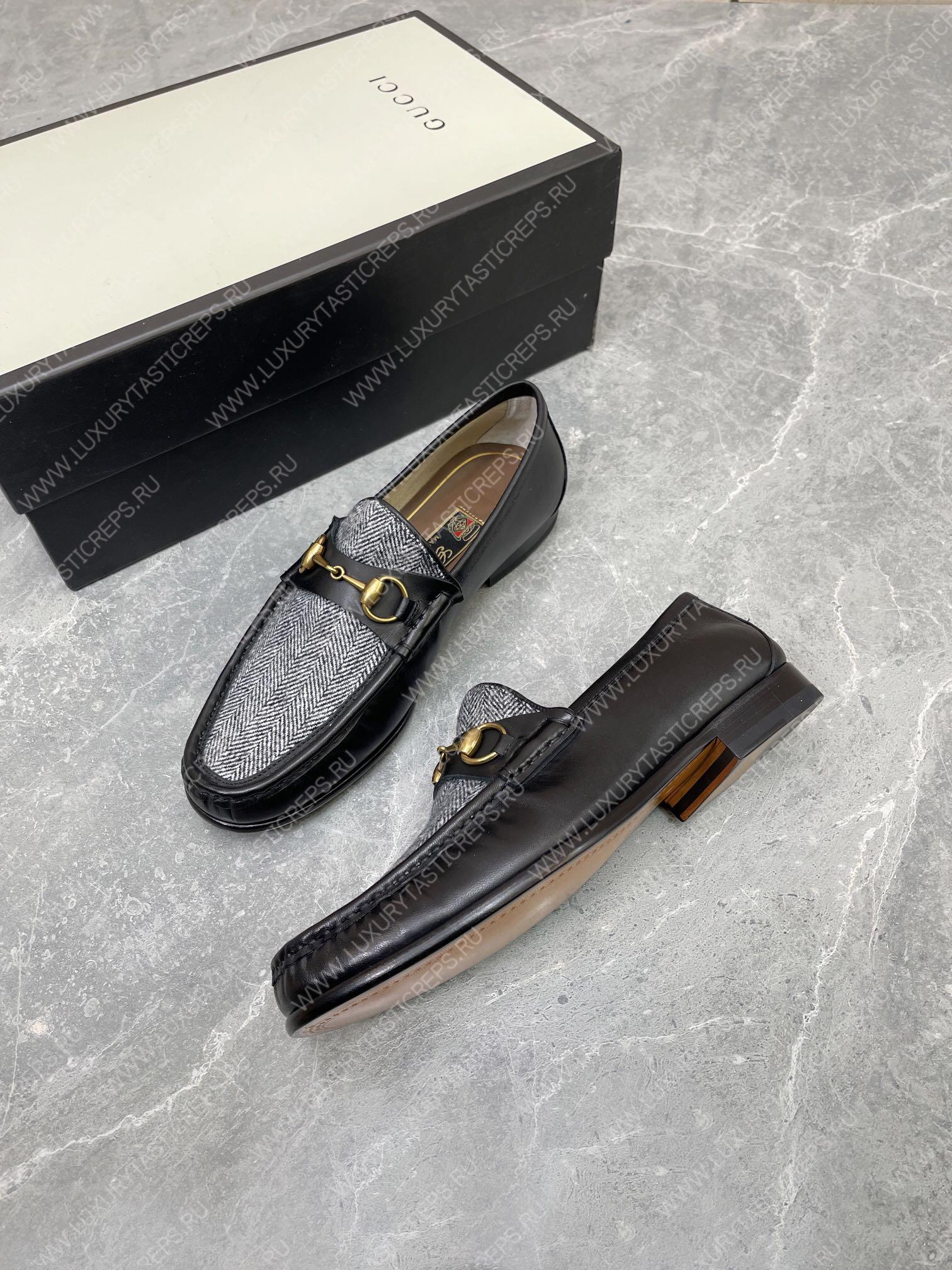 G*u*i 1953 horsebit loafer black and white 307929