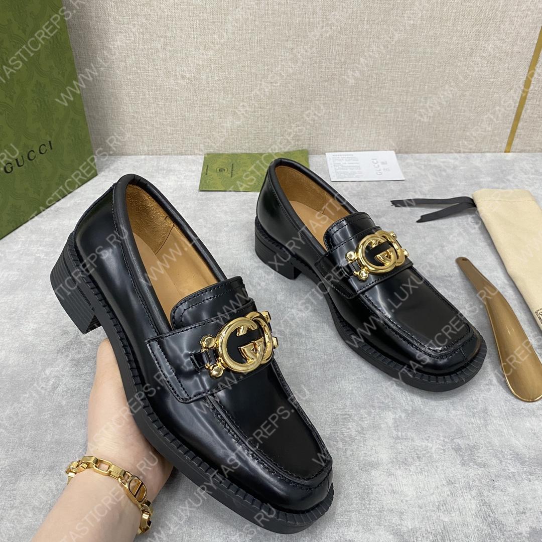 G*u*i loafer with interlocking-g black 701791