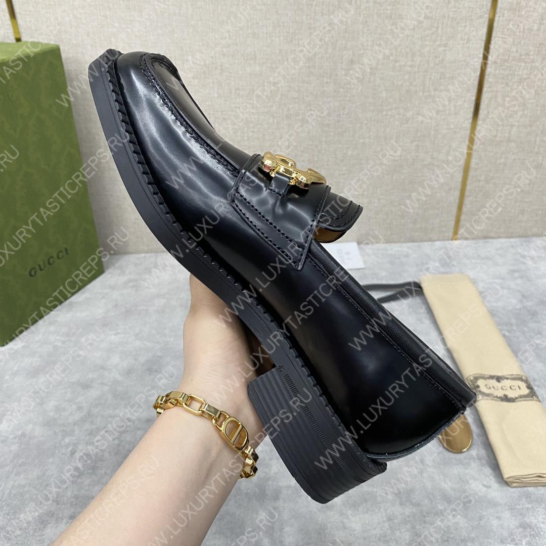 G*u*i loafer with interlocking-g black 701791