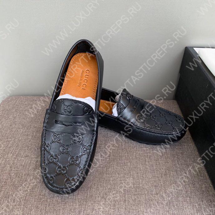 G*u*i men’s 1953 horsebit loafer with g web black 307929