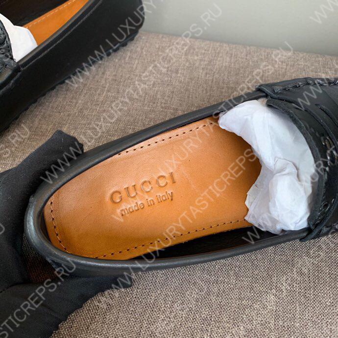 G*u*i men’s 1953 horsebit loafer with g web black 307929