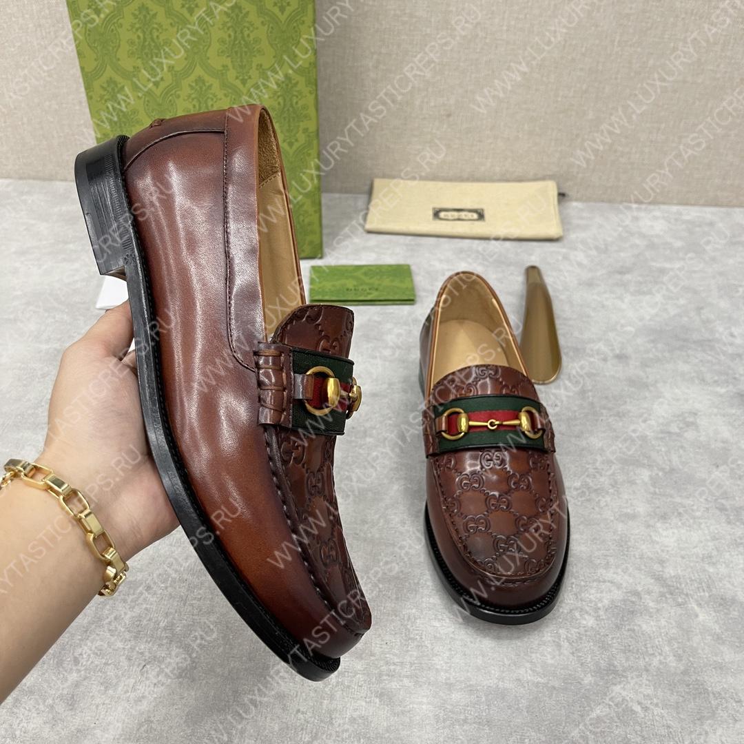 G*u*i loafer with horsebit brown 655579