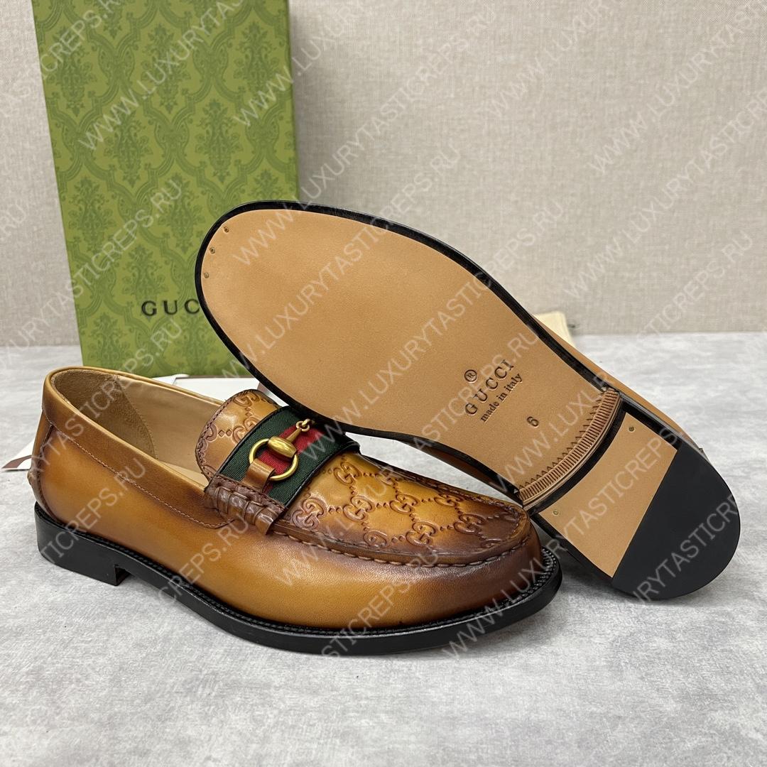 G*u*i loafer with horsebit brown 655579