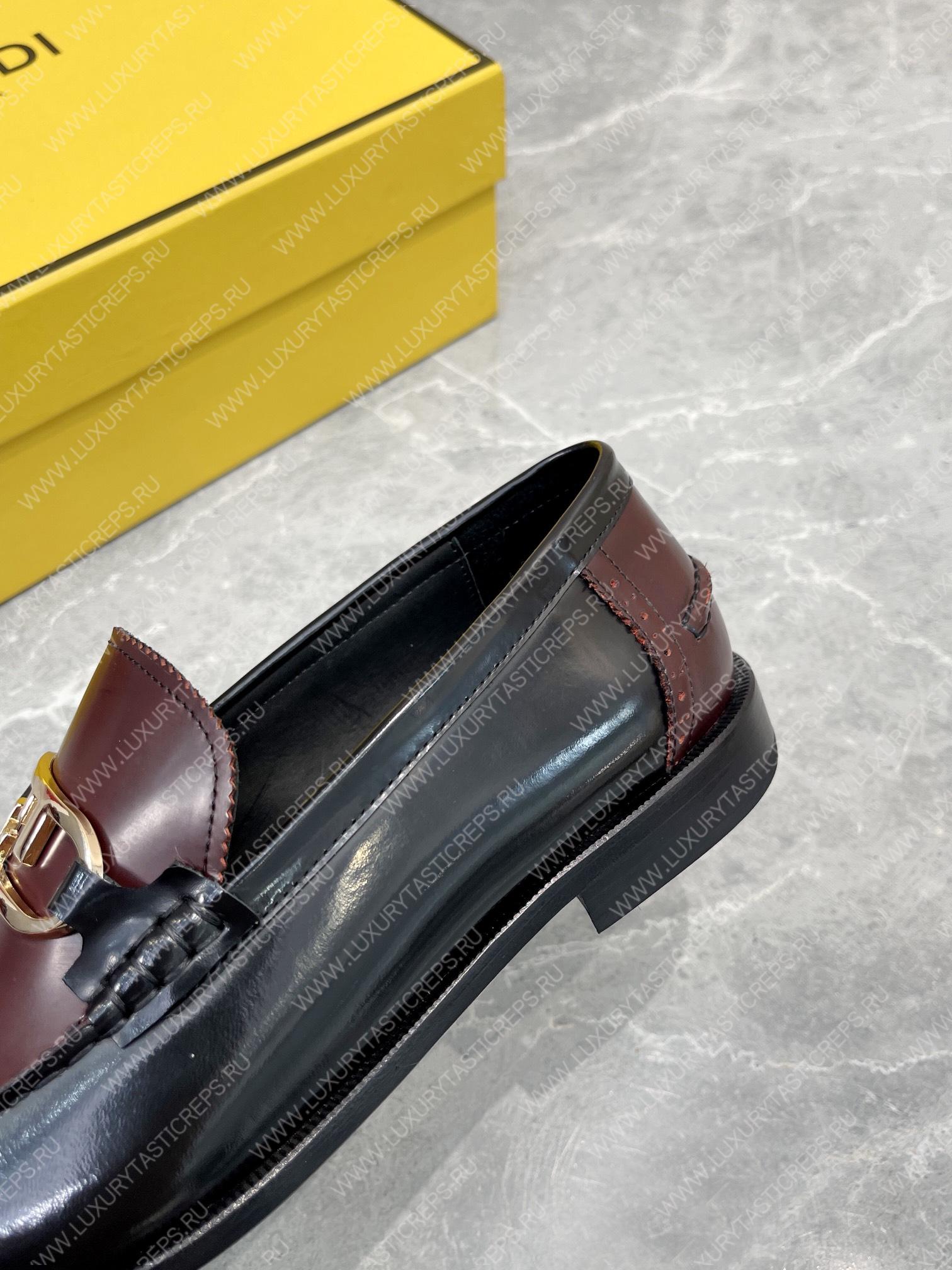 F**di o’lock driving loafers black and burgundy 7d1561a