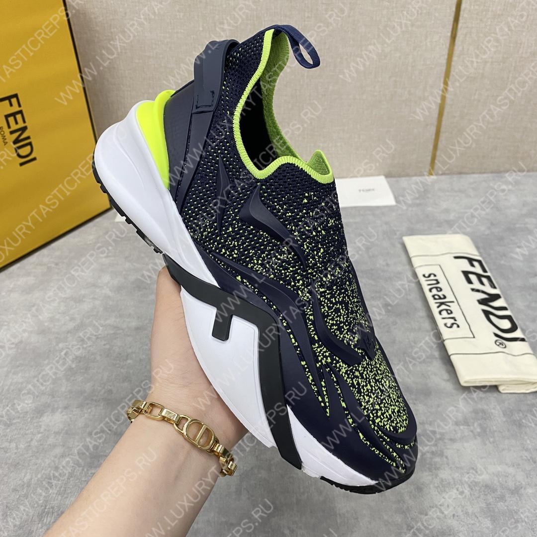 F**di flow low tops white and green 7e1392ajzhf1hgr