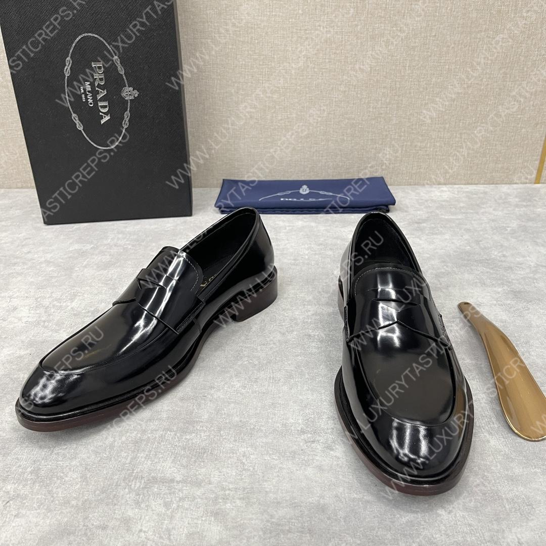 Pra*a brushed leather loafers black 2db161