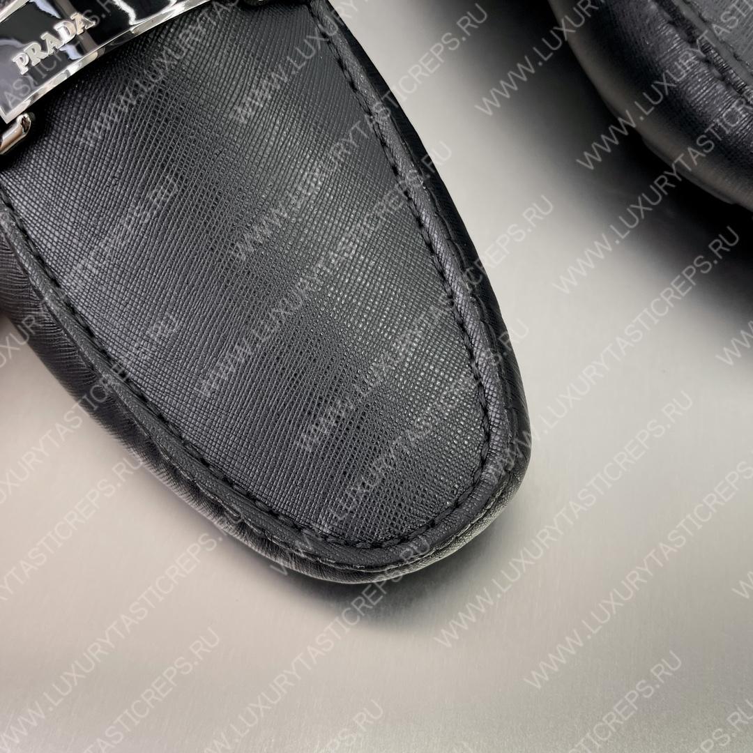 Pra*a saffiano loafers black 2db183