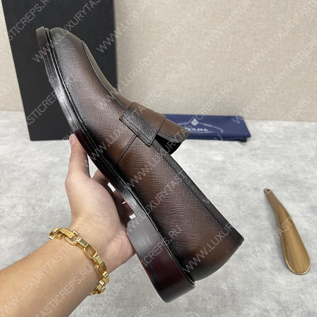 Pra*a saffiano loafers brown 2dc213