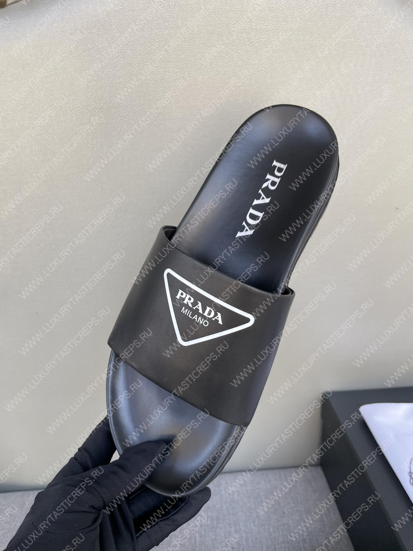 Pra*a rubber slides black 1xx626