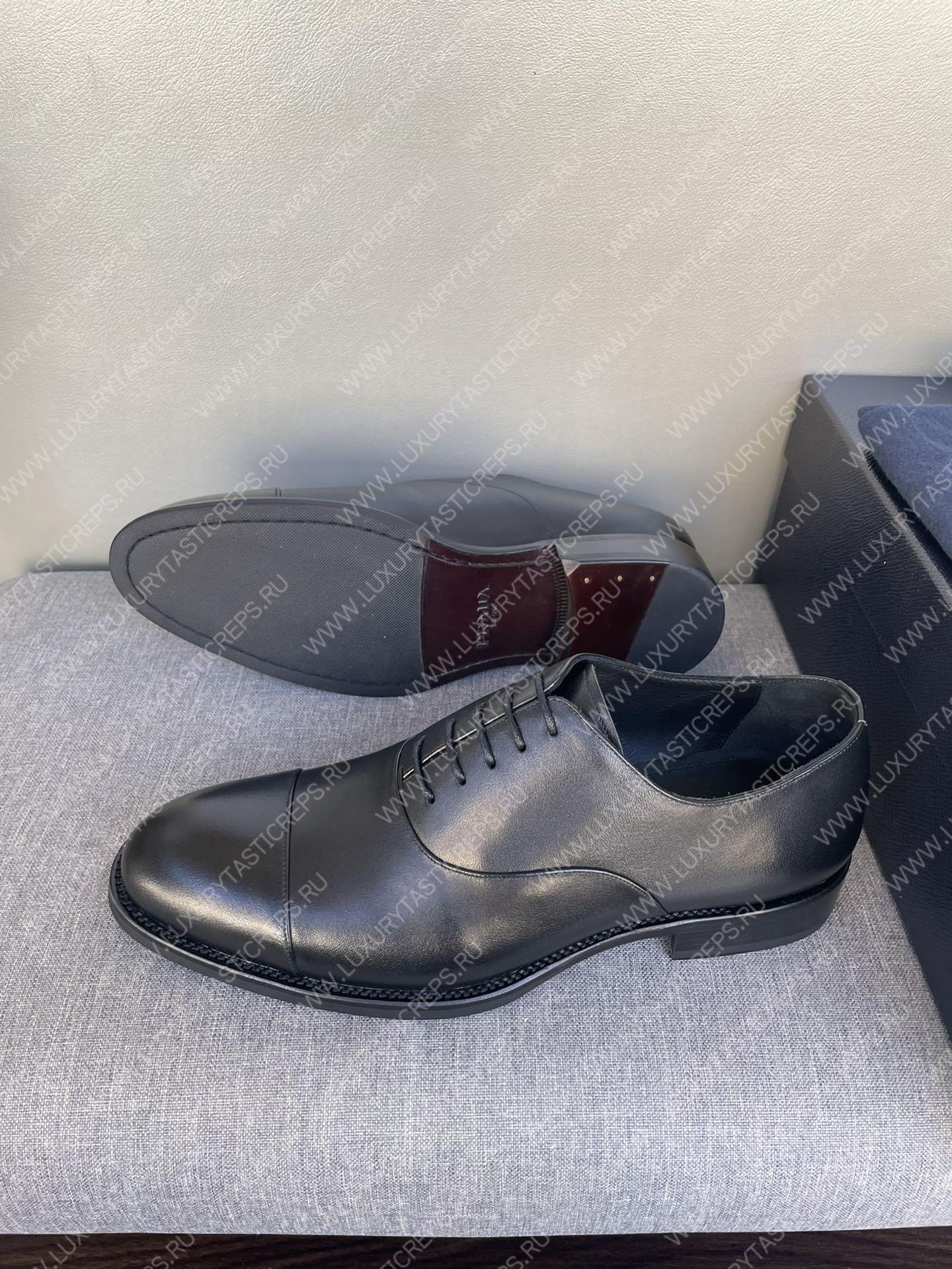Pra*a brushed leather derby shoes black 2eb1746