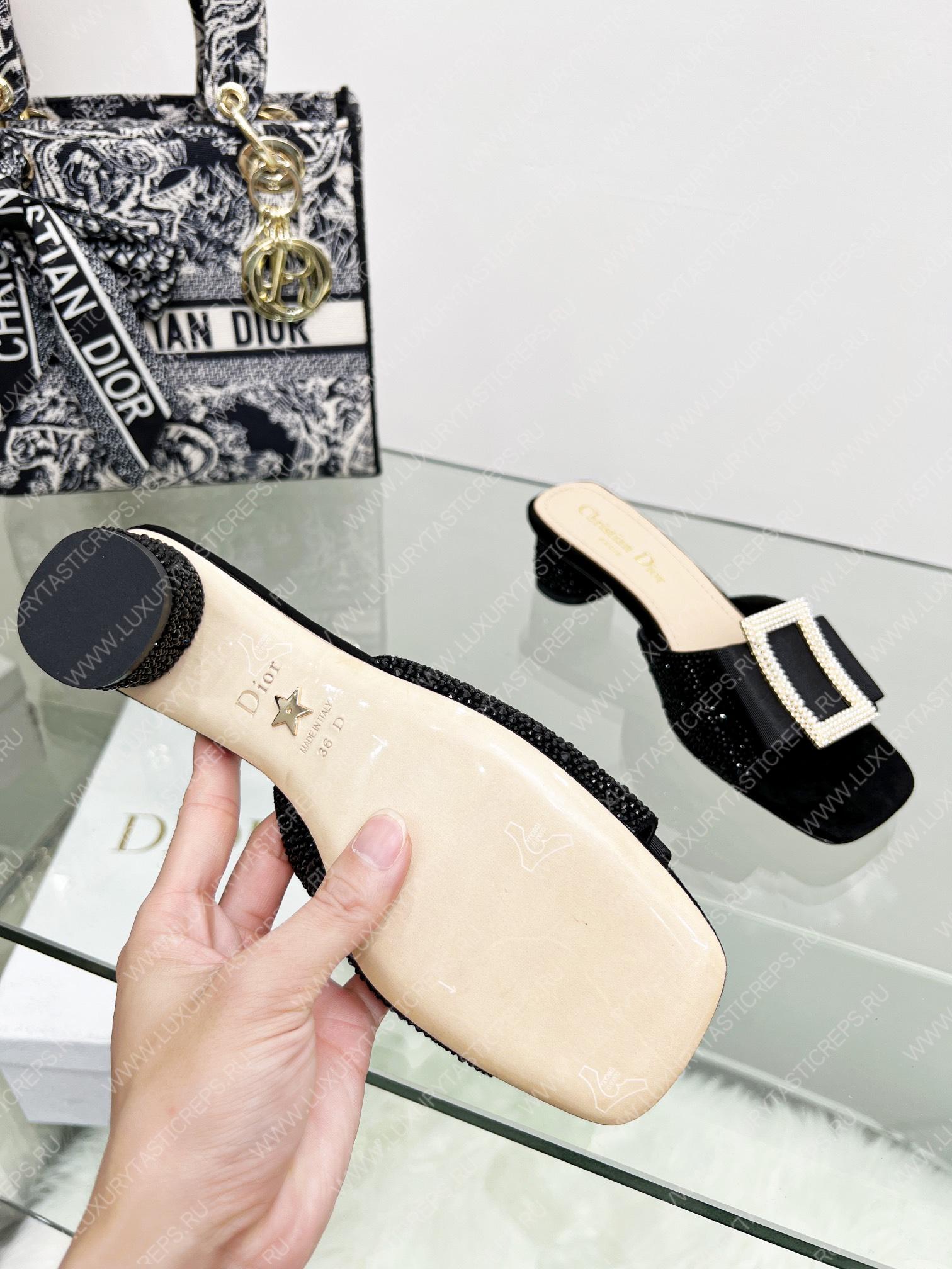 D*or idylle heeled slide black kcq768cst