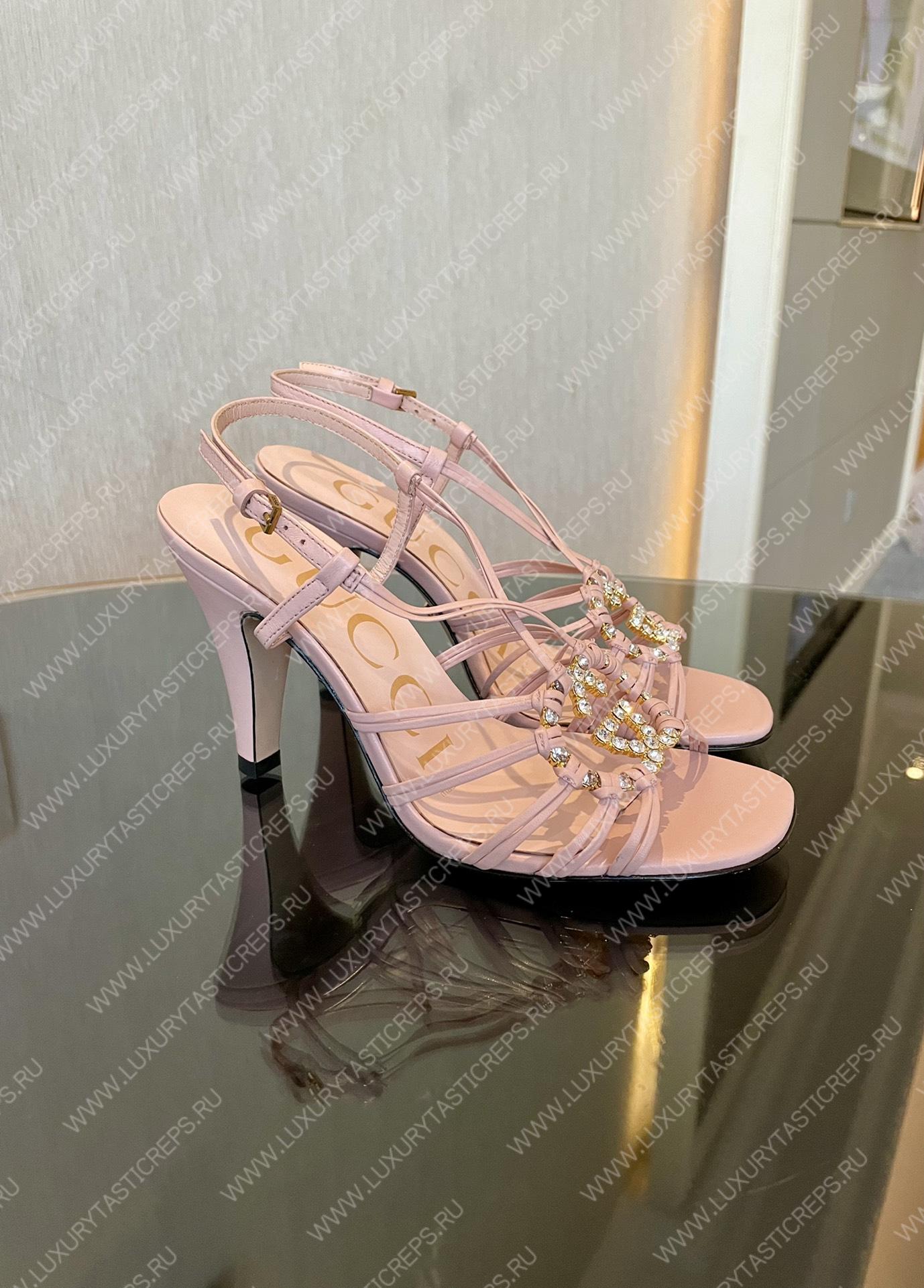 G*u*i womens’s sandal with interlocking g pink 694863