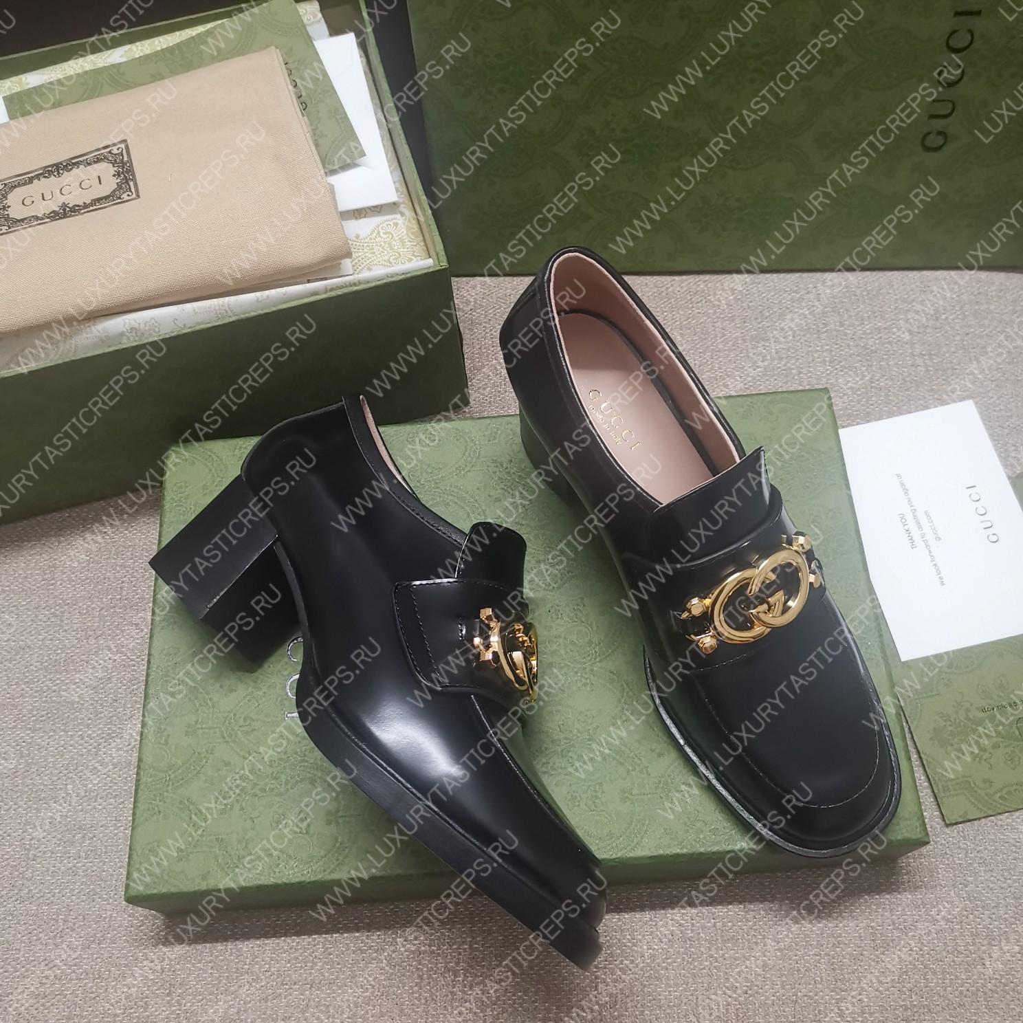 G*u*i loafer with interlocking g black 719846