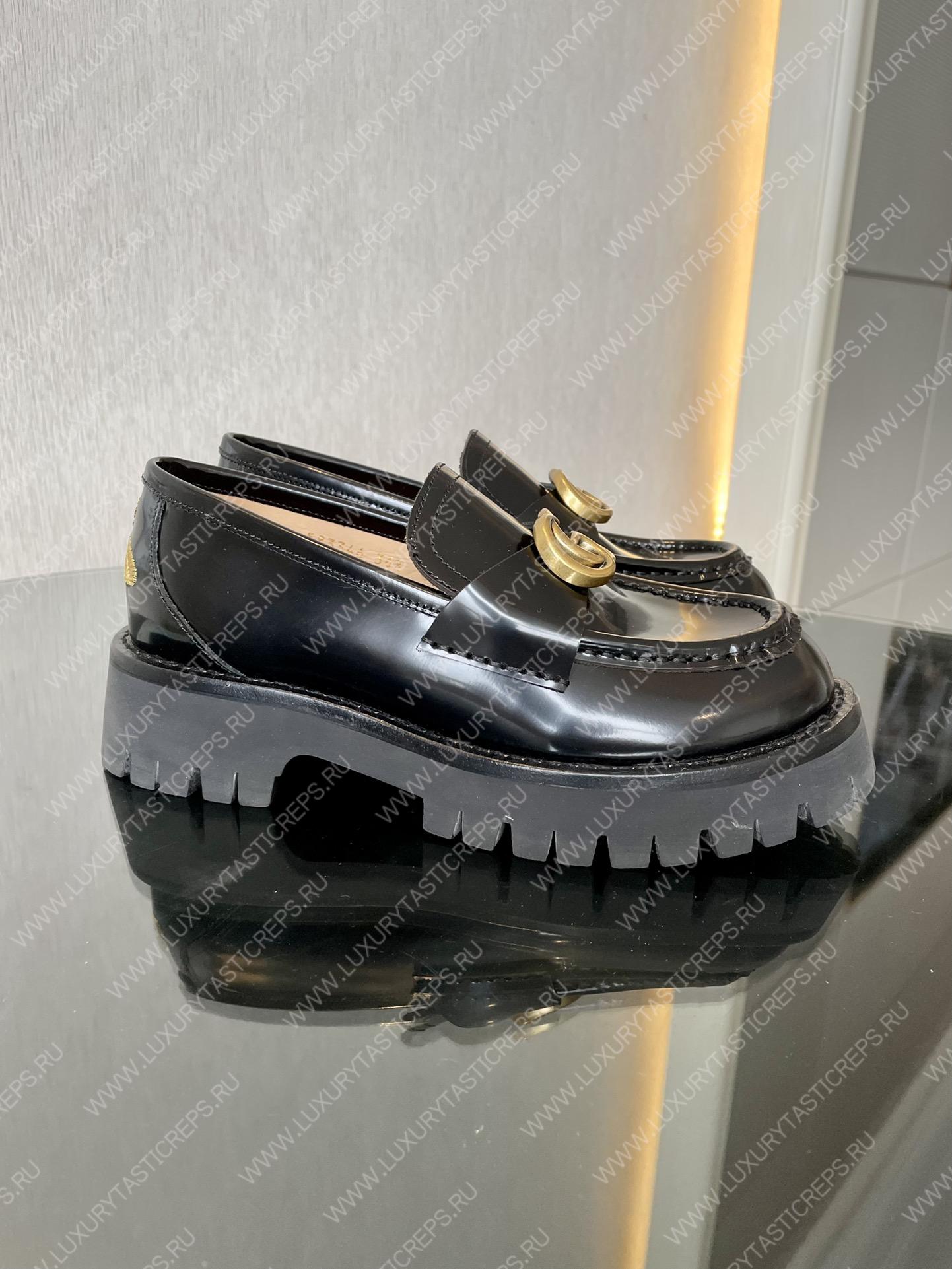 G*u*i loafer with interlocking g black 577236