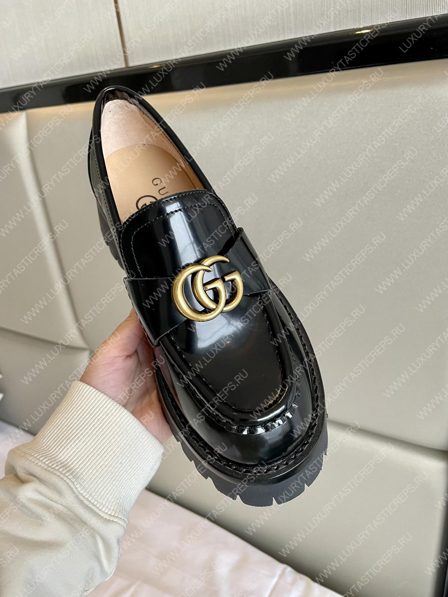 G*u*i loafer with interlocking g black 577236