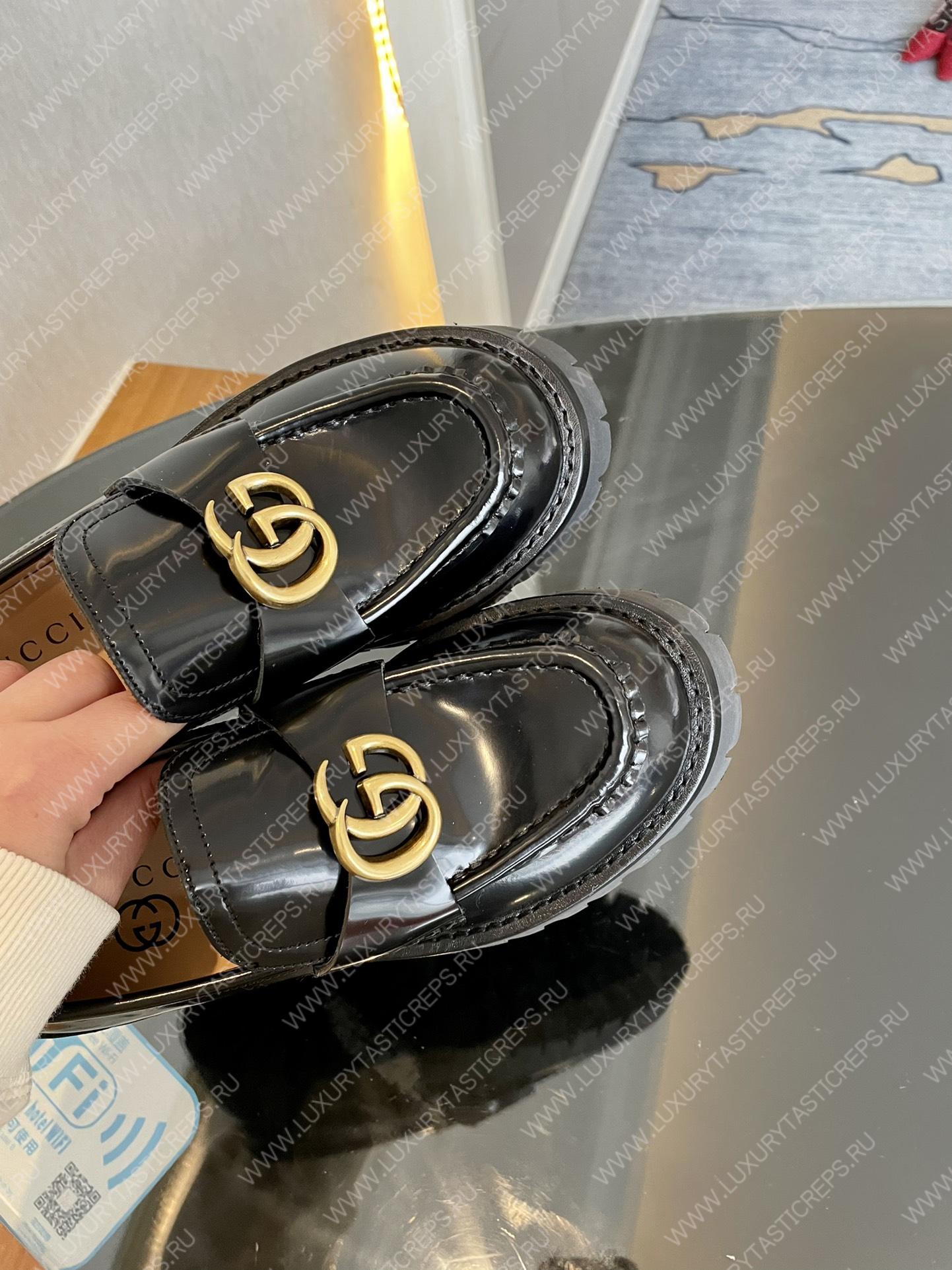 G*u*i loafer with interlocking g black 577236