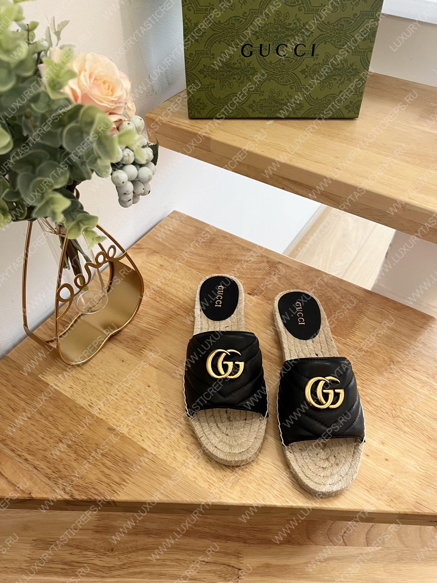 G*u*i pilar gg matelasse slide black 646169