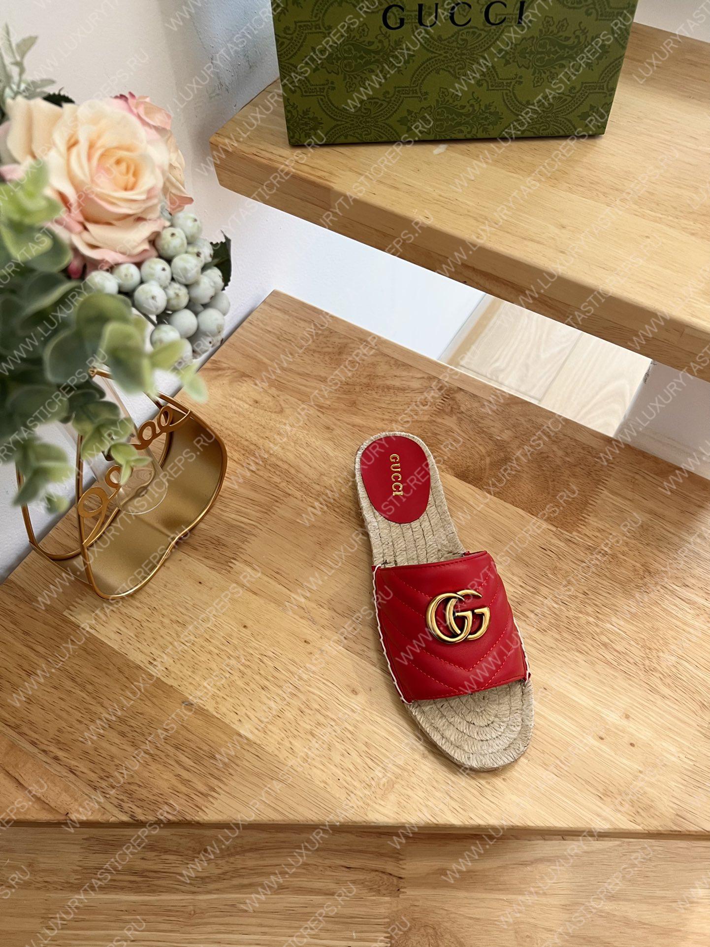 G*u*i pilar gg matelasse slide red 646169