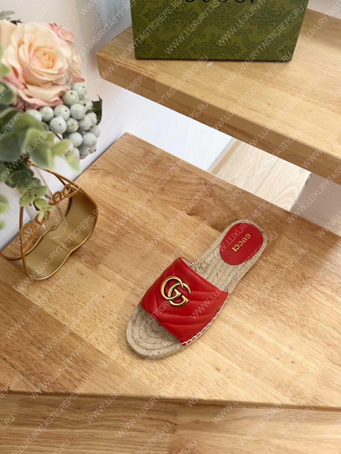 G*u*i pilar gg matelasse slide red 646169