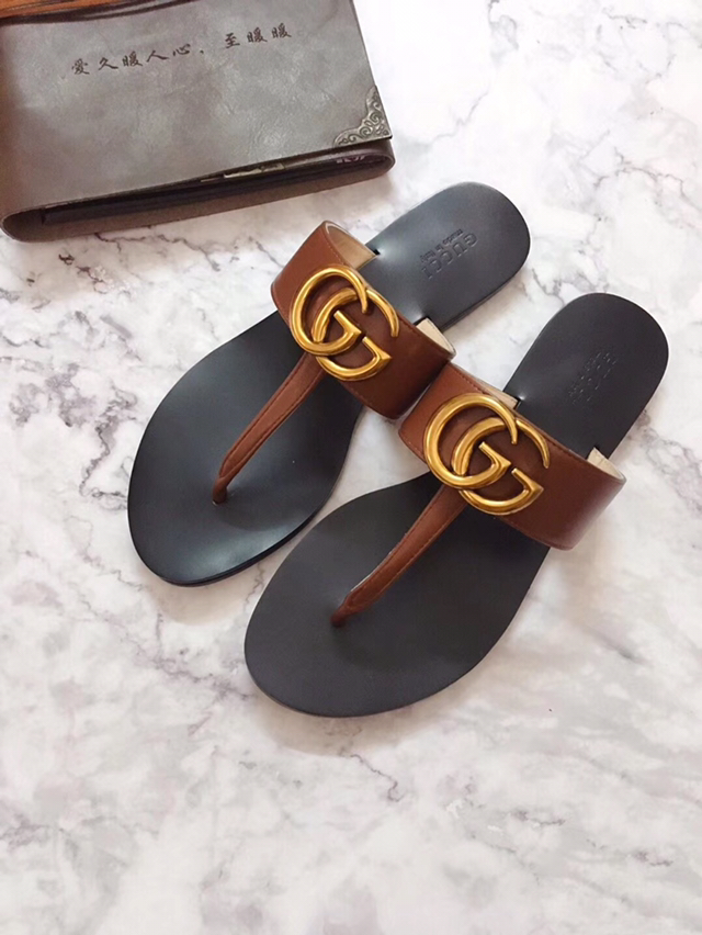 G*u*i marmont leather sandal brown 612138