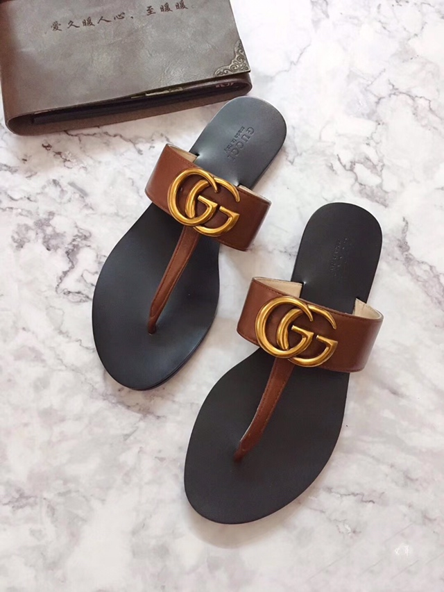 G*u*i marmont leather sandal brown 612138