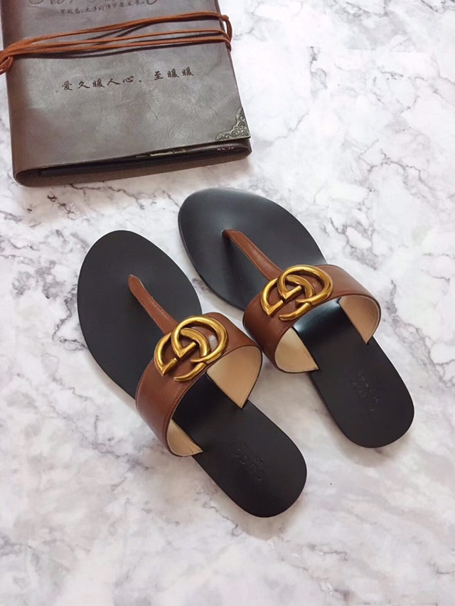 G*u*i marmont leather sandal brown 612138